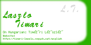 laszlo timari business card